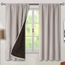 Load image into Gallery viewer, BGment Camel Blackout Curtains for Bedroom 63 Inch Length 2 Panels Set, Thermal Insulated Full Room Darkening Noise Canceling Living Room Curtains with Rod Pocket, Each Panel 52 Inch Wide, Cashmere
