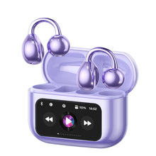 Load image into Gallery viewer, Clip On Earbuds, Open Ear Earbuds Wireless Bluetooth 5.4, Clip On Headphones with LCD Touchscreen, Lightweight Comfort Open Ear Headphones for Sports, Fitness, and Workouts, M100 Purple
