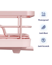 Load image into Gallery viewer, Kitsure Dish Drying Rack for Kitchen Counter, Stainless Steel Sink Organization and Storage Essentials with Cutlery Holder, Home and Appartment Decor, 12&#39;&#39;W x 15.5&#39;&#39;L, Pink

