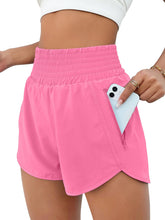 Load image into Gallery viewer, BMJL Women&#39;s Athletic Shorts High Waisted Running Short Pocket 2.5&quot; Sporty Shorts Gym Elastic Workout Shorts(S,Pink)
