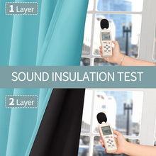 Load image into Gallery viewer, BGment 100% Blackout Curtains for Bedroom 63 Inch Length, Full Room Darkening Curtains for Living Room Rod Pocket with Thermal Insulated Liner, Each Window Curtains 2 Panels, 52 x 63 Inch, Aqua
