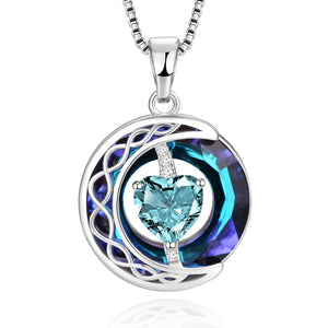 LIANYU Necklace for Women Sapphire Necklace Gifts for Wife Christmas Birthday Valentine Anniversary-Mar