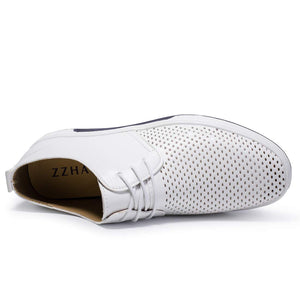 ZZHAP Men's Casual Oxford Shoes Breathable Flat Fashion Sneakers White US 9