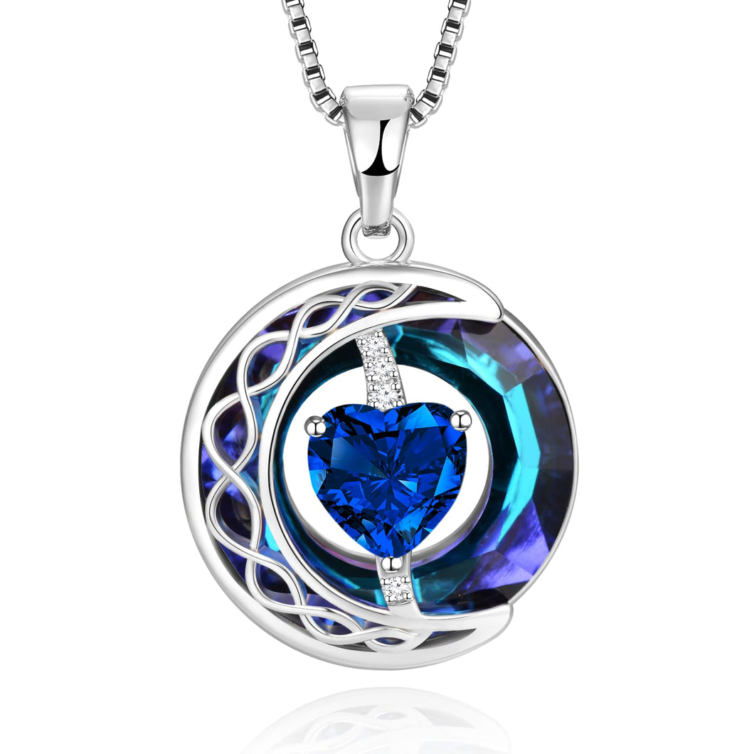 LIANYU Necklace for Women Sapphire Necklace Gifts for Wife Christmas Birthday Valentine Anniversary-Sep