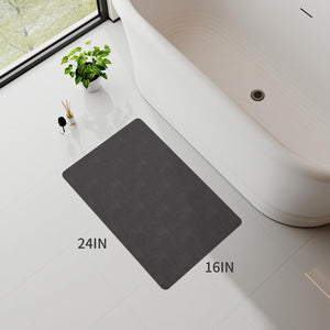 MontVoo Bath Mat Rug for Bathroom-Bathroom Mat Bathroom Rug Non Slip Absorbent Quick Dry Bathmat Shower Mats-Bathroom Floor Mats in Front of Bathtub Sink Washroom Mat Darkgrey 40x60CM