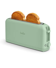 Load image into Gallery viewer, bella 2 Slice Slim Toaster, Fits-anywhere™ Kitchenware, 6 Setting Shade Control with Reheat &amp; Cancel Buttons, Fits Sourdough, 10” Long Slot, Anti Jam &amp; Auto Shutoff, 900 Watt, Seaglass
