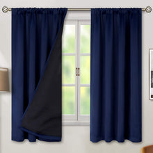 Load image into Gallery viewer, BGment Navy Blue Black-Out 63 Inch Length Curtains for Bedroom Windows with Black Liner, Double Layer Thermal Curtains Room Darkening Curtains with Rod Pocket (52 x 63 Inch, Navy Blue, 2 Panels)
