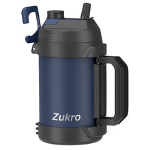 Load image into Gallery viewer, Zukro 1 Gallon Water Jug, One Gallon Large Triple Wall Insulated Metal Jug With Straw and Spout, No Sweat 128 oz Stainless Steel Sport Water Bottle Keeps Cold 48 Hours for Outdoors, Navy Blue

