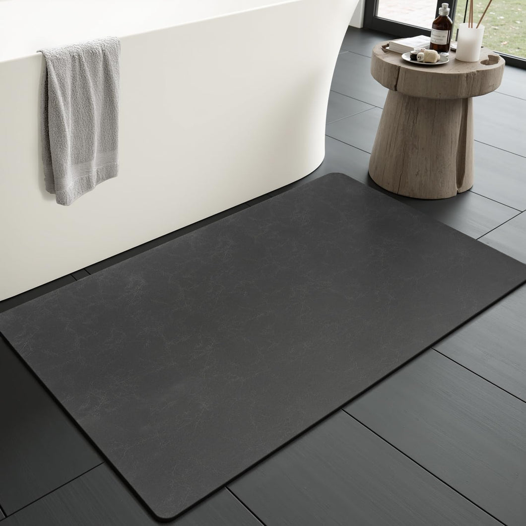 MontVoo Bath Mat Rug for Bathroom-Bathroom Mat Bathroom Rug Non Slip Absorbent Quick Dry Bathmat Shower Mats-Bathroom Floor Mats in Front of Bathtub Sink Washroom Mat Darkgrey 40x60CM