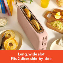 Load image into Gallery viewer, bella 2 Slice Slim Toaster, Fits-anywhere™ Kitchenware, 6 Setting Shade Control with Reheat &amp; Cancel Buttons, Fits sourdough, 10” Long Slot, Anti Jam &amp; Auto Shutoff, 900 Watt, Blossom
