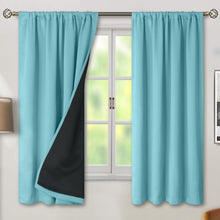Load image into Gallery viewer, BGment 100% Blackout Curtains for Bedroom 63 Inch Length, Full Room Darkening Curtains for Living Room Rod Pocket with Thermal Insulated Liner, Each Window Curtains 2 Panels, 52 x 63 Inch, Aqua
