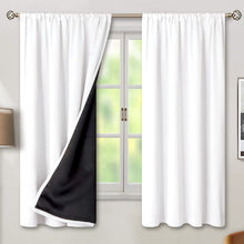 Load image into Gallery viewer, BGment White Blackout Curtains for Bedroom 63 Inch Long - Thermal Insulated Black Out Curtains Room Darkening Soundproof Rod Pocket Window Curtains for Living Room, Each Drape Panel 52 Inch Wide
