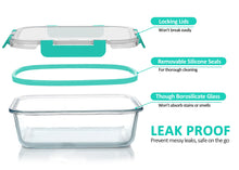 Load image into Gallery viewer, [8-Pack,30 oz]Glass Meal Prep Containers,MCIRCO Glass Food Storage Containers,Airtight Glass lunch Containers with Lids, Microwave, Oven, Freezer and Dishwasher, Green
