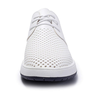 ZZHAP Men's Casual Oxford Shoes Breathable Flat Fashion Sneakers White US 9