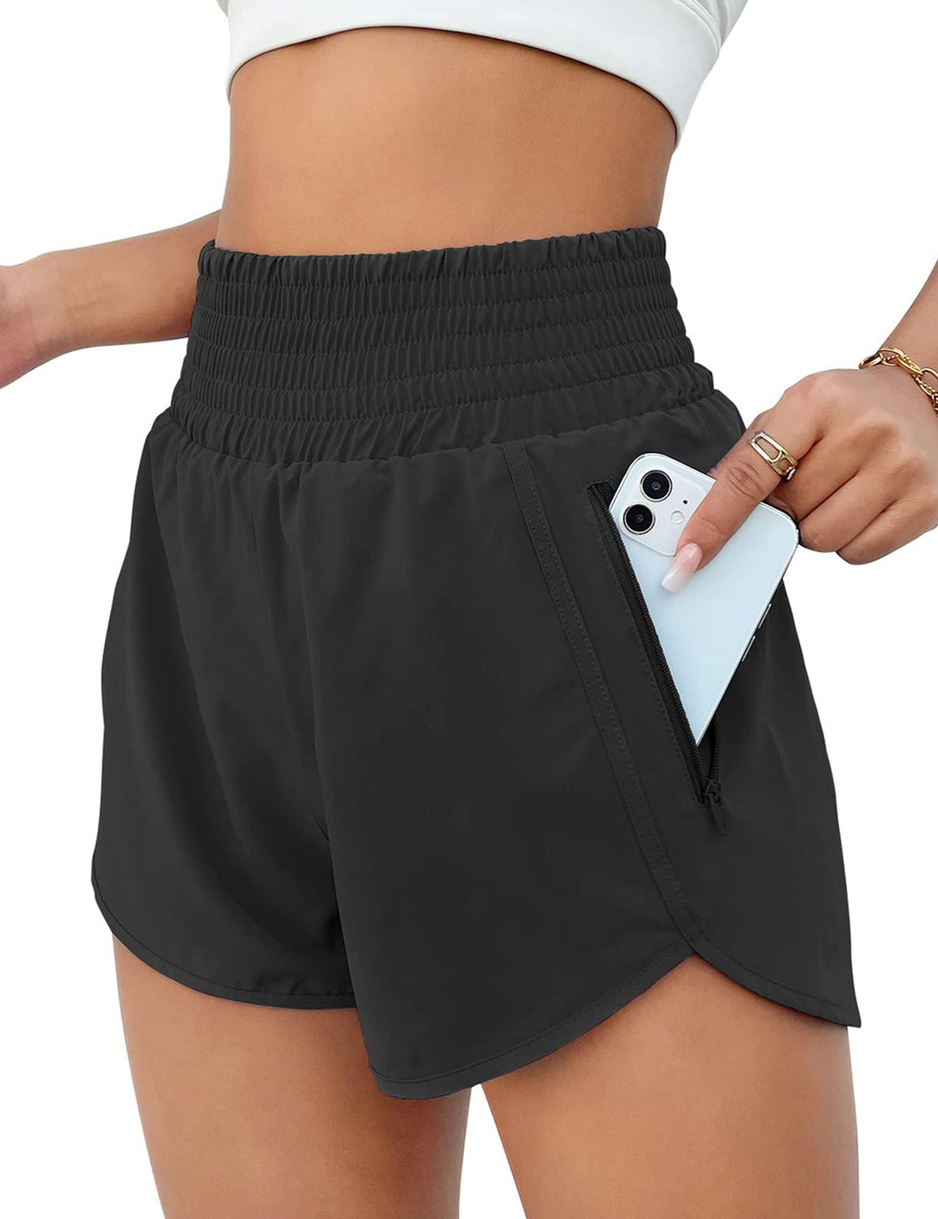 BMJL Women's Athletic Shorts High Waisted Running Short Pocket 2.5
