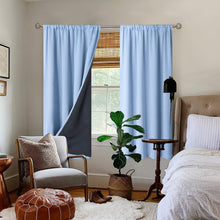Load image into Gallery viewer, BGment Thermal Insulated 100% Blackout Curtains for Bedroom with Black Liner, Double Layer Full Room Darkening Noise Reducing Rod Pocket Curtain (52 x 63 Inch, Spa Blue, 2 Panels)
