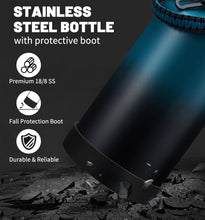 Load image into Gallery viewer, 1 Gallon Insulated Water Bottle - with Straw &amp; Auto Chug Lid, Paracord Handle, Bottle Sleeve, 128 oz Stainless Steel Water Bottle, Large Metal Gallon Water Jug Canteen for Sport Work
