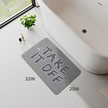 Load image into Gallery viewer, MontVoo Bath Mat Rug for Bathroom-Cute Darkgrey Letter Bathroom Mat Bathroom Rug Non Slip Absorbent Quick Dry Bathmat Shower Mats in Front of Bathtub Sink Washroom Mat Grey 50x80CM
