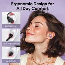 Load image into Gallery viewer, Clip On Earbuds, Open Ear Earbuds Wireless Bluetooth 5.4, Clip On Headphones with LCD Touchscreen, Lightweight Comfort Open Ear Headphones for Sports, Fitness, and Workouts, M100 Purple

