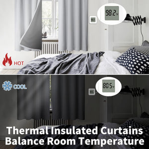 BGment Thermal Insulated 100% Blackout Curtains for Bedroom with Black Liner, Double Layer Full Room Darkening Noise Reducing Rod Pocket Curtain (52 x 63 Inch, Light Grey, 2 Panels)