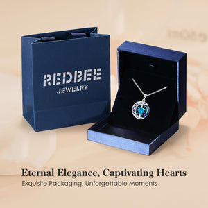 LIANYU Necklace for Women Sapphire Necklace Gifts for Wife Christmas Birthday Valentine Anniversary-Dec