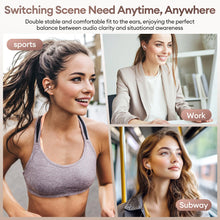 Load image into Gallery viewer, 2 in 1 Clip on Open Ear Headphones Wireless Earbuds, 0 Delay Bluetooth 6.0, Ultra-long 140H Play, Auto L-R Recognition Touch Control, Hybrid Noise Reduction for Work Fitness Daily Use,Ctbuds Rose Gold

