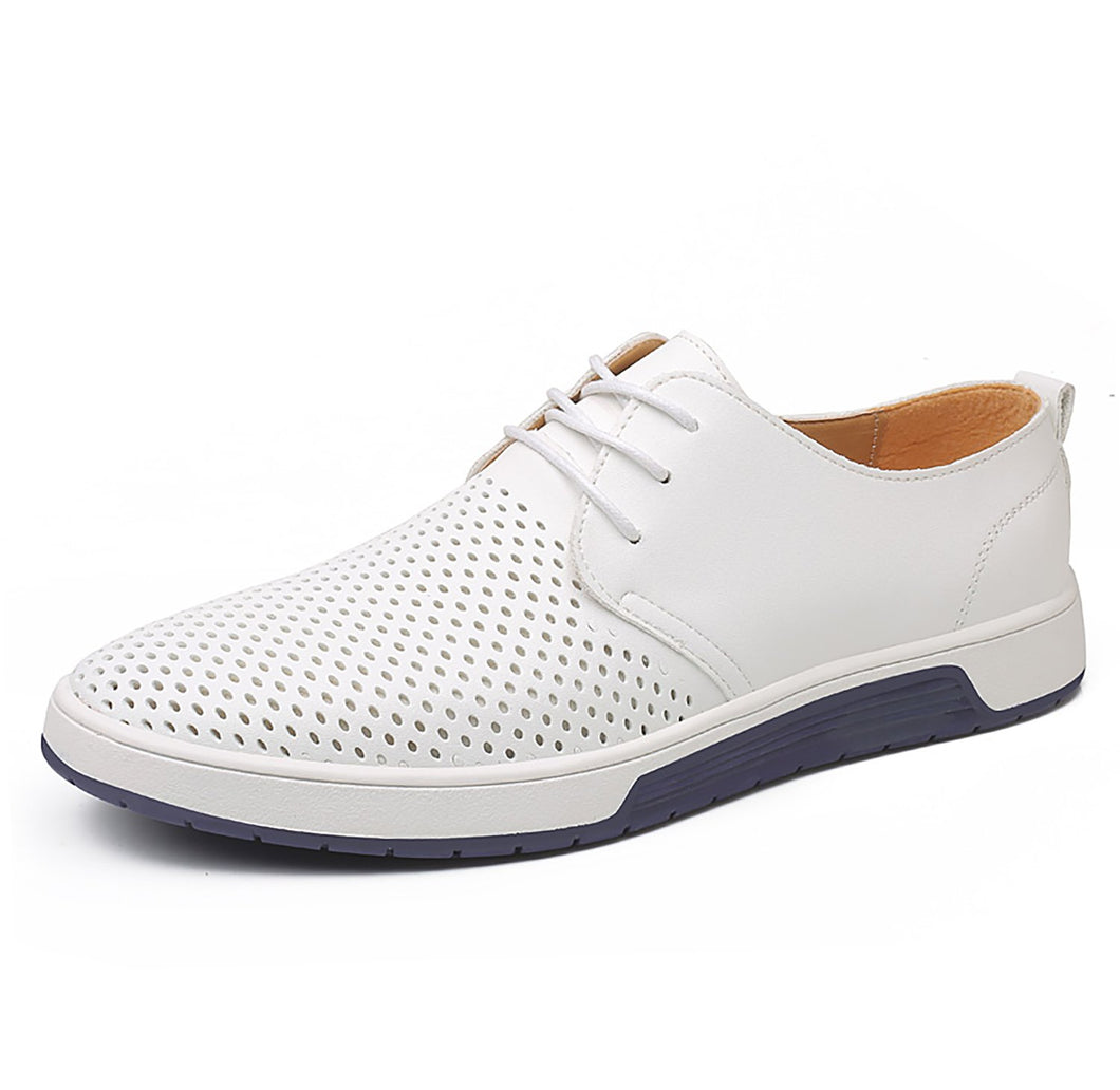 ZZHAP Men's Casual Oxford Shoes Breathable Flat Fashion Sneakers White US 10.5