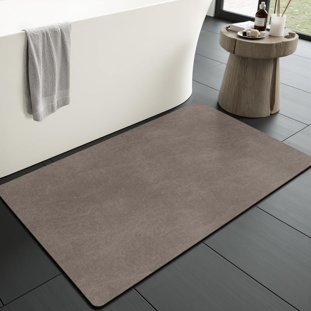 MontVoo Bath Mat Rug for Bathroom-Bathroom Mat Bathroom Rug Non Slip Absorbent Quick Dry Bathmat Shower Mats-Bathroom Floor Mats in Front of Bathtub Sink Washroom Mat Brown 40x60CM