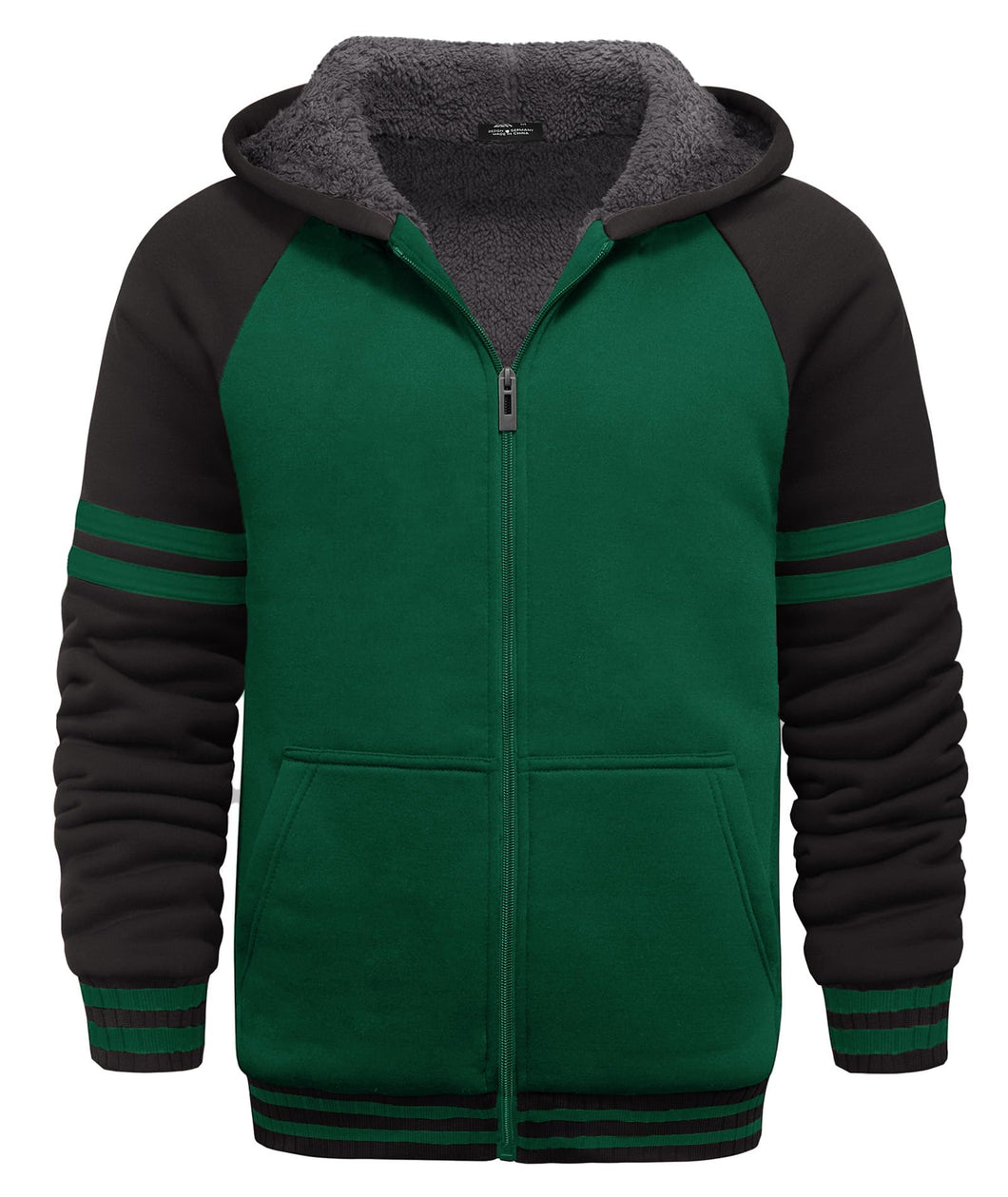 SECOOD Kids Hoodie Fleece Jacket Warm Sherpa Lined Zip Up Hooded Sweatshirt Soft Winter Coat Boys Girls School Outerwear