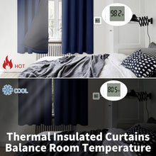 Load image into Gallery viewer, BGment Navy Blue Black-Out 63 Inch Length Curtains for Bedroom Windows with Black Liner, Double Layer Thermal Curtains Room Darkening Curtains with Rod Pocket (52 x 63 Inch, Navy Blue, 2 Panels)
