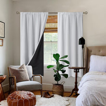Load image into Gallery viewer, BGment Thermal Insulated 100% Blackout Curtains for Bedroom with Black Liner, Double Layer Full Room Darkening Noise Reducing Rod Pocket Curtain (52 x 63 Inch, Greyish White, 2 Panels)
