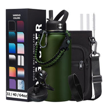 Load image into Gallery viewer, DIGJUPER Insulated Water Bottle 32 oz - Cold-48h &amp; Hot-24h Stainless Steel Vacuum Flask with Straw &amp; Pop-up Chug Lid, Leak Proof 32oz Water Bottles, Wide Mouth Hydro Metal Thermal Cups for Gym Work
