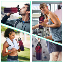 Load image into Gallery viewer, 40OZ Stainless-steel Water-Bottle with Straw - Pop-up Spout &amp; Straw Lids, Survival Paracord Handle, Storage Sleeve &amp; Cup Mat, Leak Proof Reusable Insulated Men Women Water Jug for Gym Workout
