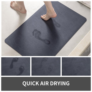 MontVoo Bath Mat Rug for Bathroom-Bathroom Mat Bathroom Rug Non Slip Absorbent Quick Dry Bathmat Shower Mats-Bathroom Floor Mats in Front of Bathtub Sink Washroom Mat Navyblue 40x60CM