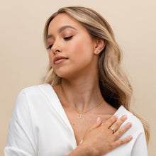 Load image into Gallery viewer, PAVOI 14K Gold Plated Cross Faith Pendant Necklaces for Women | White &amp; Yellow Pack Cubic Zirconia Cross Pendants
