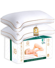 Load image into Gallery viewer, Royal Therapy King Pillows 2 Pack - Shredded Memory Foam Pillows for All Sleep Positions - Medium Firm Pillow with Adjustable Loft, Bamboo Rayon Cover, CertiPUR-US, Oeko-TEX Certified
