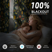 Load image into Gallery viewer, Floral Curtains 100% Blackout, Vintage Hummingbird Black Out Curtain 84 Inches Long, Thermal Insulated Window Drapes 2 Panels, Grommet Room Darkening Curtains for Living Room Bedroom, Dark Green
