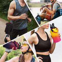 Load image into Gallery viewer, 64oz Water Bottle Stainless Steel - with Paracord Handle, Straw &amp; Auto Spout Lids, Shoulder Carrier Bag &amp; Insulated Bottle Protective Boot, Sweat-Proof Half Gallon Metal Insulated Flask Wide-mouth
