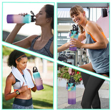Load image into Gallery viewer, 40oz Insulated Water Bottles with Straw and Paracord Handle, Metal Flask Bottle Keep Cold for Cold-48H Hot-24H, Double Vacuum Travel Thermo Mug with Carrying Pouch for Sports Hiking Cycling Running
