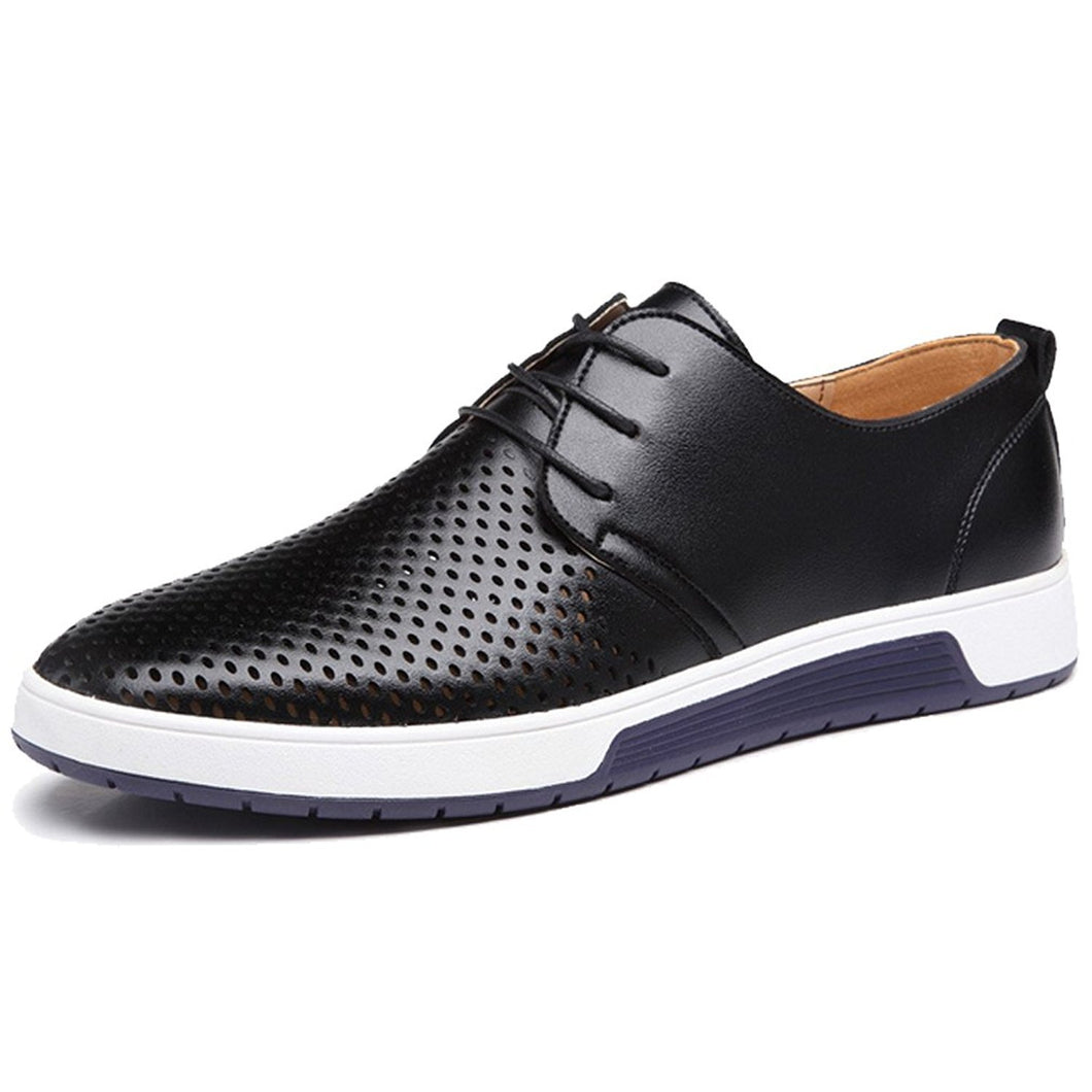 ZZHAP Men's Casual Oxford Shoes Breathable Flat Fashion Sneakers Black US 12
