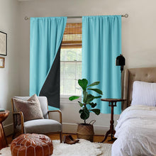 Load image into Gallery viewer, BGment 100% Blackout Curtains for Bedroom 63 Inch Length, Full Room Darkening Curtains for Living Room Rod Pocket with Thermal Insulated Liner, Each Window Curtains 2 Panels, 52 x 63 Inch, Aqua
