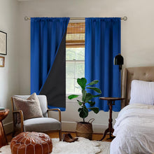 Load image into Gallery viewer, BGment 100% Blackout Curtains for Bedroom 63 Inch Length, Rod Pocket with Thermal Insulated Liner Full Room Darkening Curtains for Living Room, Each Window Curtains 2 Panels, 52 x 63 Inch, Royal Blue
