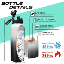Load image into Gallery viewer, DIGJUPER Stainless Steel Water Bottle 40oz with Straw &amp; Auto Spout Lids, Paracord Handle, Insulated Water Flask Carrier Bag &amp; Protective Boot, Thermo Bottle Mug Metal Canteen Keep Cold-48H &amp; Hot-24H
