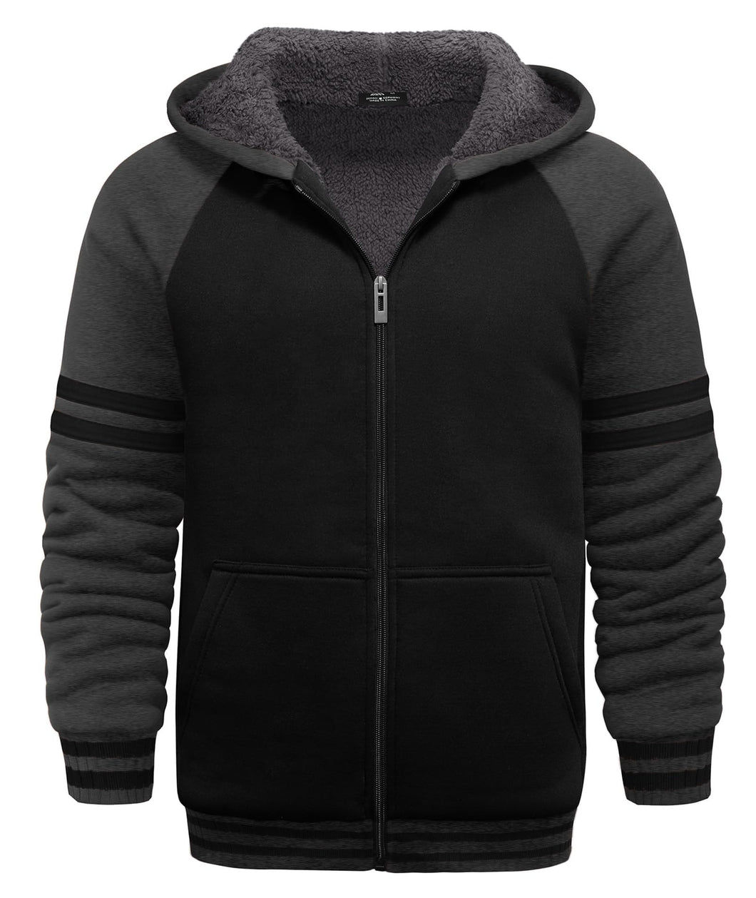 SECOOD Kids Hoodie Fleece Jacket Warm Sherpa Lined Zip Up Hooded Sweatshirt Soft Winter Coat Boys Girls School Outerwear