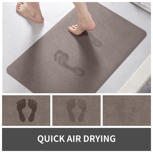 MontVoo Bath Mat Rug for Bathroom-Bathroom Mat Bathroom Rug Non Slip Absorbent Quick Dry Bathmat Shower Mats-Bathroom Floor Mats in Front of Bathtub Sink Washroom Mat Brown 40x60CM