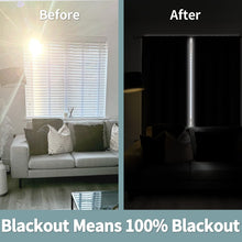 Load image into Gallery viewer, BGment Thermal Insulated 100% Blackout Curtains for Bedroom with Black Liner, Double Layer Full Room Darkening Noise Reducing Rod Pocket Curtain (52 x 63 Inch, Black, 2 Panels)
