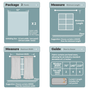 BGment 100% Blackout Curtains for Bedroom 63 Inch Length, Full Room Darkening Thermal Insulated and Noise Reducing Rod Pocket Bedroom Curtain, Each 52 Inch Wide, Cream