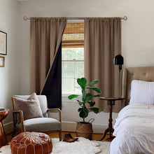 Load image into Gallery viewer, BGment Thermal Insulated 100% Blackout Curtains for Bedroom with Black Liner, Double Layer Full Room Darkening Noise Reducing Rod Pocket Curtain (52 x 63 Inch, Taupe, 2 Panels)
