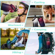 Load image into Gallery viewer, 64OZ Vacuum Insulated Water Bottle - Keep Hot Cold Vacuum Flasks with Straw &amp; Spout Lids, Paracord Handle, Water Bottler Carrier Holder &amp; Protective Cup Mat, 1.8L Stainless Steel Water Jug
