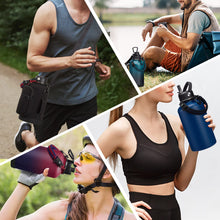 Load image into Gallery viewer, 64OZ Insulated Water-Bottles with Straw - Spout Lid, Stainless Steel Metal Water Jug Keep Cold 48h/Hot 24h, Half Gallon Water Bottle w/Paracord Handle &amp; Carry Sleeve Strap for Hiking Camping Sport
